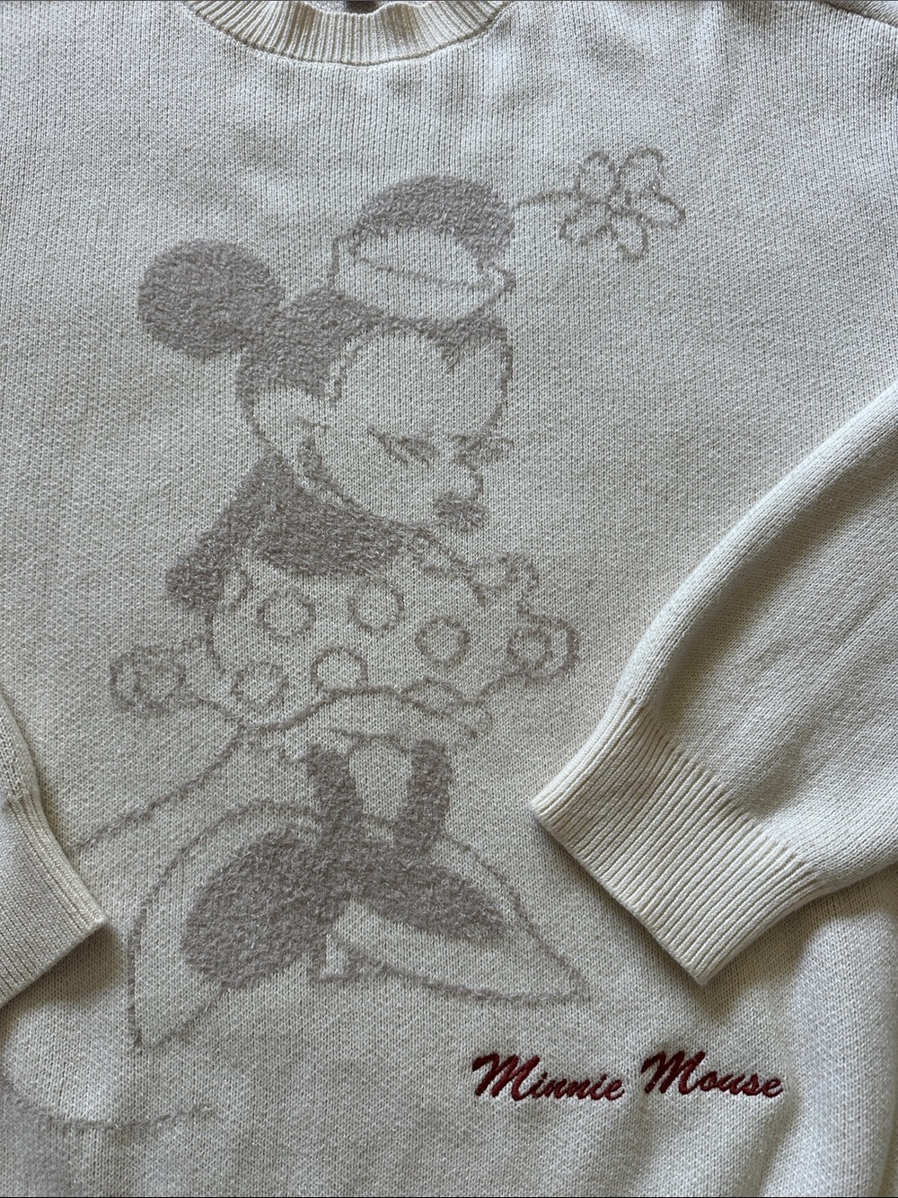 Disney Cozy Knit Minnie Mouse Pullover Sweatr L/XL